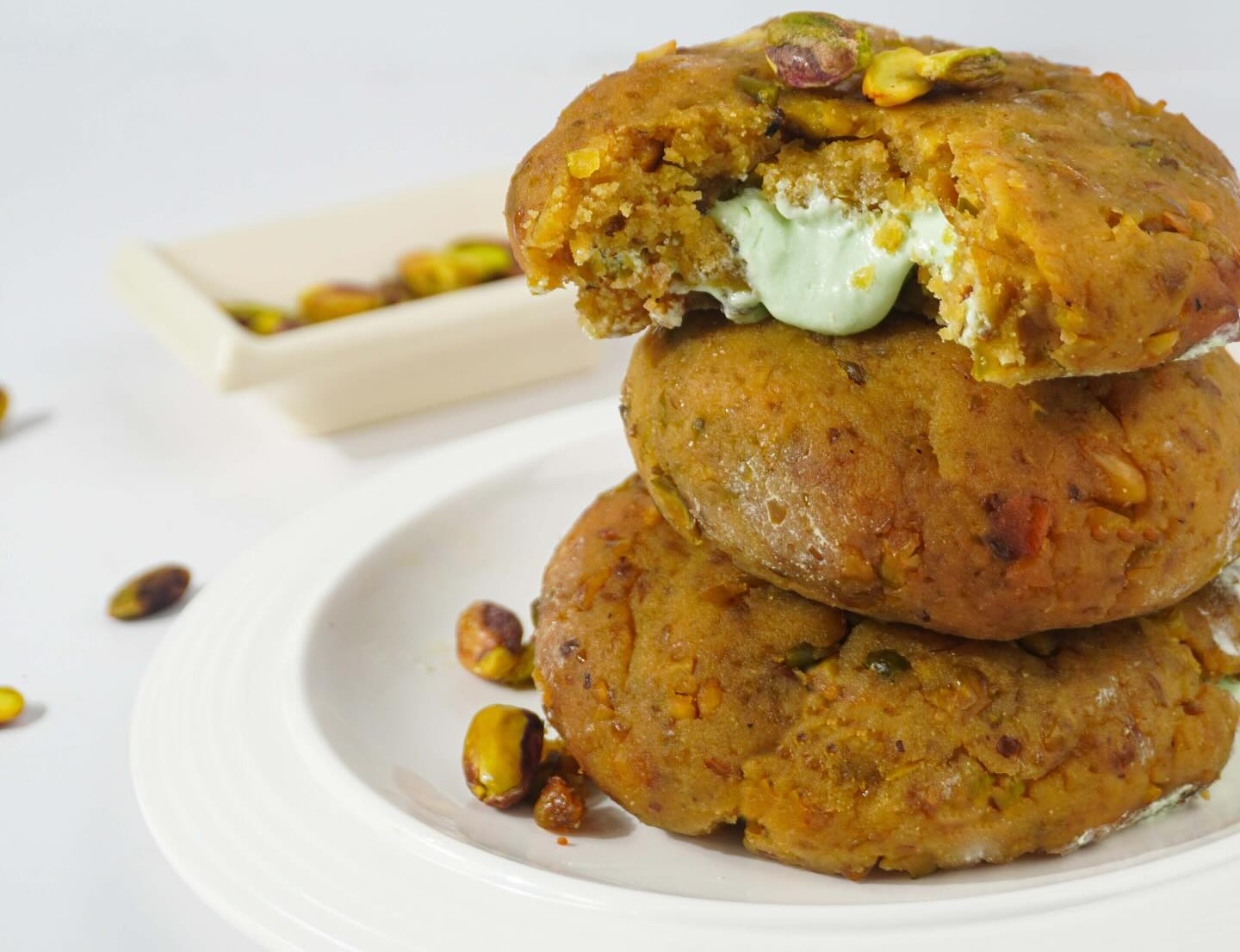 Sugar-free/Keto Pistachio Cookie with White Pistachio Filling